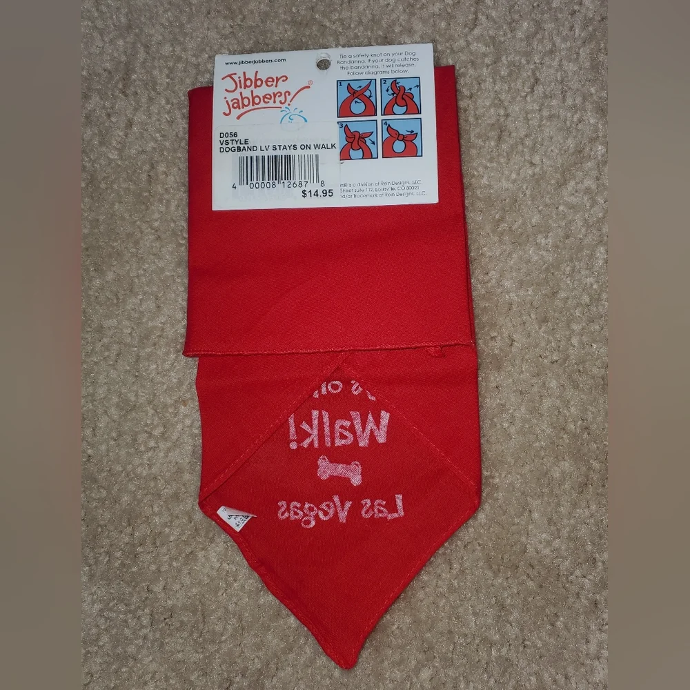 Jibber Jabbers Red Las Vegas Dog Bandana